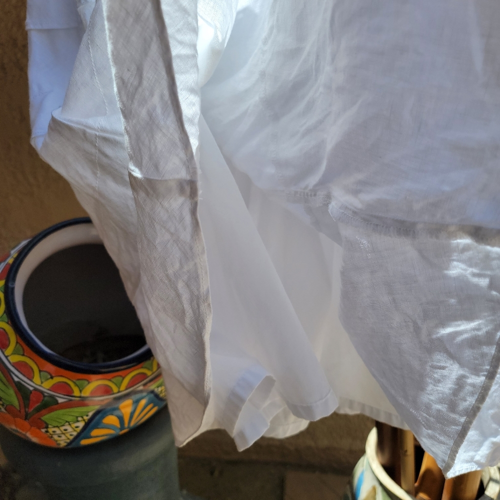 Talbots white linen layered fully lined Skirt size 6 - Picture 4 of 10